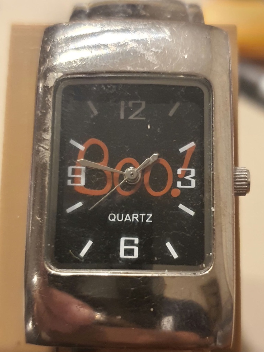 🦋10/$20🦋 Boo! Halloween Silver/Black Stainless Steel Women's Cuff Watch